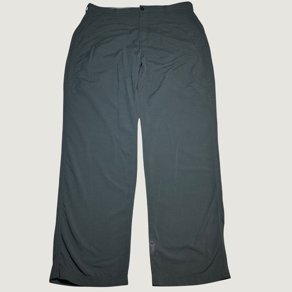 REI Hiking Pants Men 36x34 Outdoors Technical Nylon Baggy Straight Leg Dark Gray